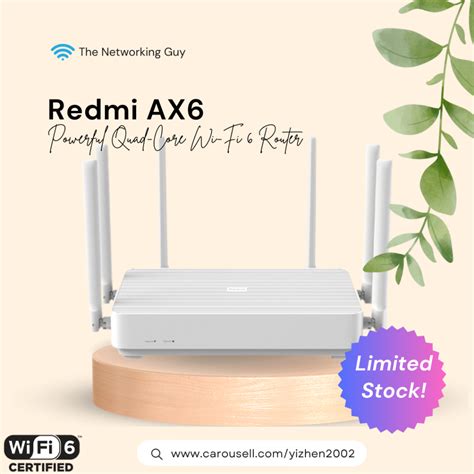 4GHz 40MHz and 5GHz 160MHz for a combined 6000Mbps wireless speed. . Redmi ax6 openwrt